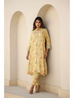 Gahan - Women Floral Cotton Co-Ord Set - Yellow