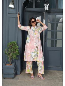 Gahan - Women Floral Cotton Co-Ord Set - Pink
