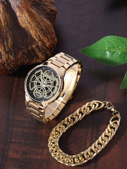 French Connection - Black Men Analog Watch with Bracelet Gift Set (FCW01GM) (M)