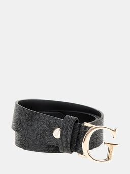 Guess - Women Black Polyester Printed Belt (S)