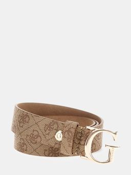 Guess - Women Beige Polyester Printed Belt (S)