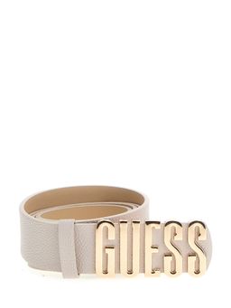 Guess - Women Off White Polyester Textured Belt (L)