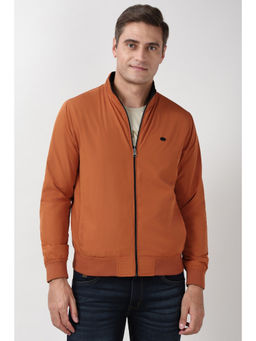Peter England - Men Orange & Black Reversible Solid Casual Jacket