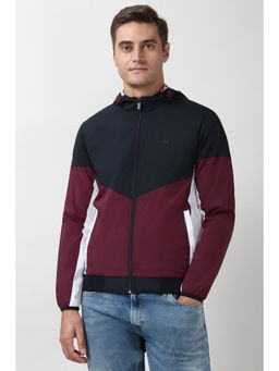 Peter England - Men Maroon Patterned Casual Jacket