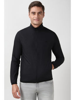 Peter England - Men Black Textured Casual Jacket