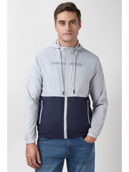 Peter England - Men Patterned Grey Casual Jacket