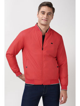 Peter England - Men Red Solid Casual Jacket