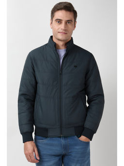Peter England - Men Navy Solid Casual Jacket