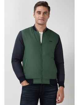 Peter England - Men Green Patterned Casual Jacket