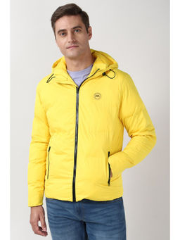 Peter England - Men Yellow Solid Casual Jacket