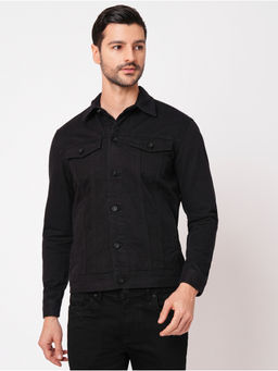 ROOKIES - Black Classic Cotton Denim Full Sleeve Slim Fit Comfort Jacket