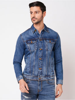 ROOKIES - Blue Classic Cotton Denim Full Sleeve Slim Fit Comfort Jacket