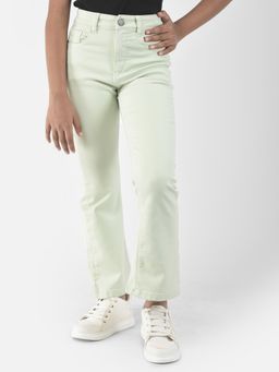 CRIMSOUNE CLUB - Girls Light Green Boot-Cut Jeans