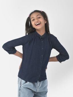 CRIMSOUNE CLUB - Girls Blue Denim Shirt