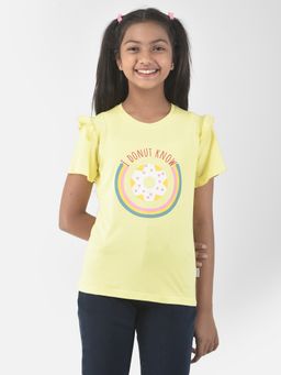 CRIMSOUNE CLUB - Girls Lime Yellow Donut T-Shirt