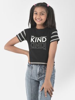 CRIMSOUNE CLUB - Girls Black Kindness Top