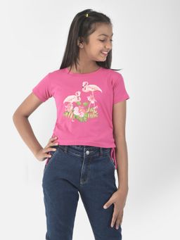 CRIMSOUNE CLUB - Girls Pink Flamingo Top