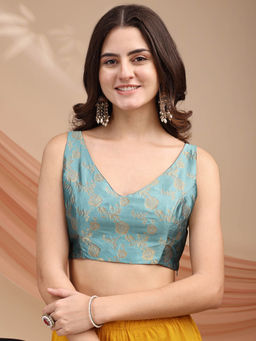 Tikhi Imli - Women Blue Woven Stitched Blouse