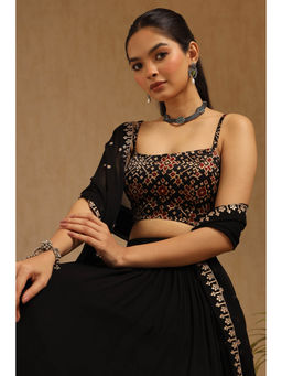 Soch - Women Black Printed Padded Blouse