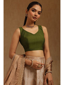 Soch - Women Olive Solid Padded Blouse