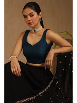 Soch - Women Blue Solid Padded Blouse