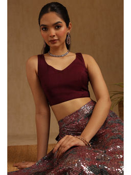 Soch - Women Wine Solid Padded Blouse