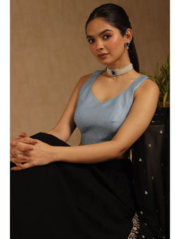 Soch - Women Blue Solid Padded Blouse