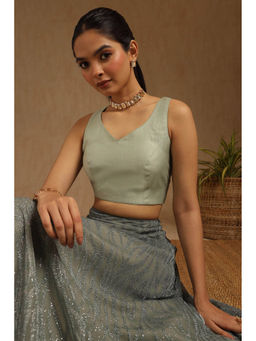 Soch - Women Green Solid Padded Blouse