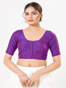 VAMAS - THE DESIGNER BLOUSES - Women Purple Woven Stitched Blouse