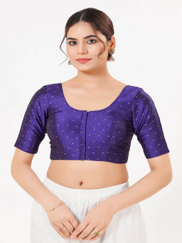 VAMAS - THE DESIGNER BLOUSES - Women Purple Woven Stitched Blouse