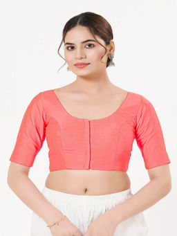VAMAS - THE DESIGNER BLOUSES - Women Pink Woven Stitched Blouse