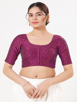 VAMAS - THE DESIGNER BLOUSES - Women Wine Woven Stitched Blouse
