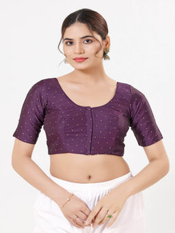 VAMAS - THE DESIGNER BLOUSES - Women Wine Woven Stitched Blouse