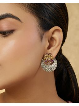 Indinoor - Naavri Oxidised Chandbali Earrings