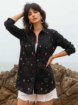 Autumnlane - Black Embroidery cotton Shirt