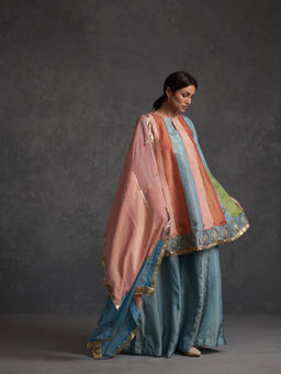 AFFROZ - Sunehri Flared Kurti Sharara with Dupatta (Set of 3)