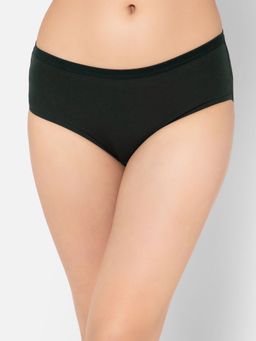 Clovia - Mid Waist Hipster Panty In Black With Inner Elastic - Cotton