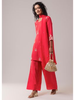 KALKI FASHION - Pink Silk Kurta Pant With Dupatta With Sequin Work
