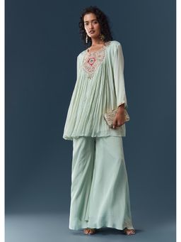 KALKI FASHION - Blue Minimal Kurti With Palazzo