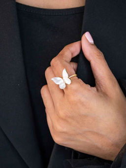 UPAKARNA - Mother of Pearl Butterfly Ring