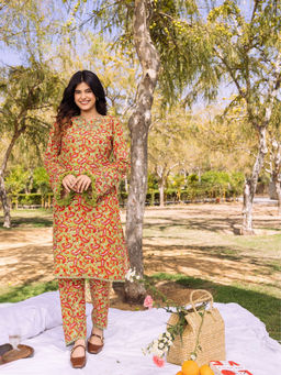 Asheera - Verdant Bloom Handblock Co-Ord (Set of 2)