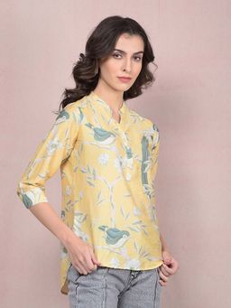 CRIMSOUNE CLUB - Women's Yellow Floral Print Top