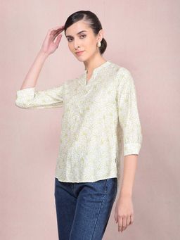 CRIMSOUNE CLUB - Women's Green Floral Print Top