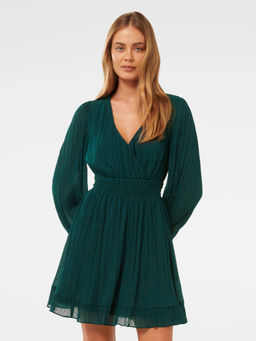 Forever New - Teal Kianna Textured Mini Dress