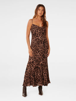 Forever New - Brown Charlize Cowl Neck Slip Maxi Dress