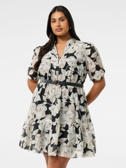 Forever New - Multi-Color Brinkley Curve Puff Sleeve Mini Dress with Belt (Set of 2)