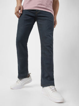 Urbano Fashion - Men Grey Washed Bootcut Jeans Stretchable