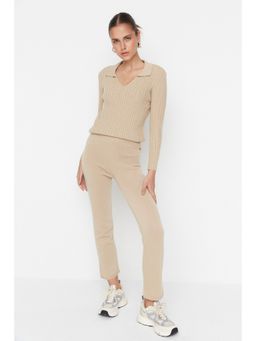 Trendyol - Womens Beige Woven Co-Ord (Set of 2)
