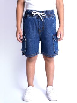 Purple United Kids - Mid Blue Denim Cargo Shorts