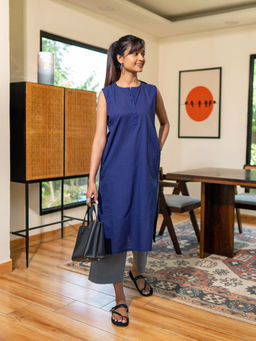 SURMA - First Rain Kurta Set in Ink Blue